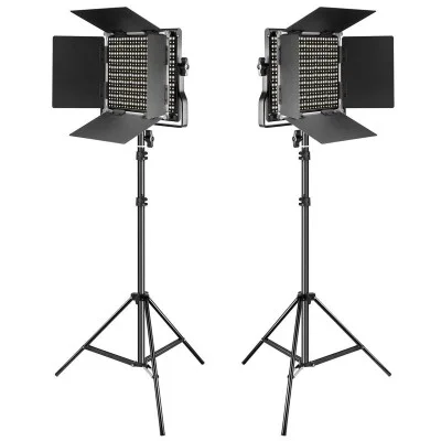 Neewer （2）nl660 led+（2）*200cm light stand(uk) _ black